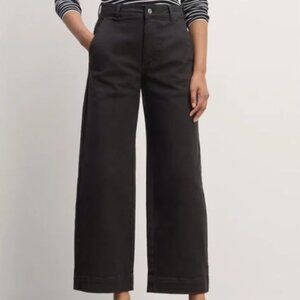 Everlane Utility Wide Leg, High Waist Black Cotton Pants